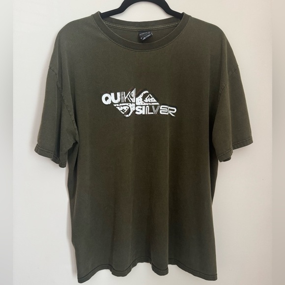 Quiksilver Other - Quiksilver Men's Graphic T-shirt Size XL Olive Green Vintage Y2K Surf Skate 90s